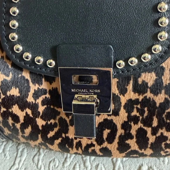 MICHAEL KORS COLLECTION Calf Hair Shoulder Bag with Stud Detail - Picture 5 of 16